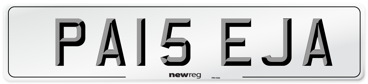 PA15 EJA Number Plate from New Reg